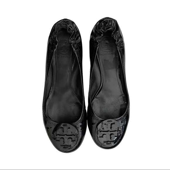 Tory Burch Shoes - Tory Burch | Reva Black Patent Ballet Flats